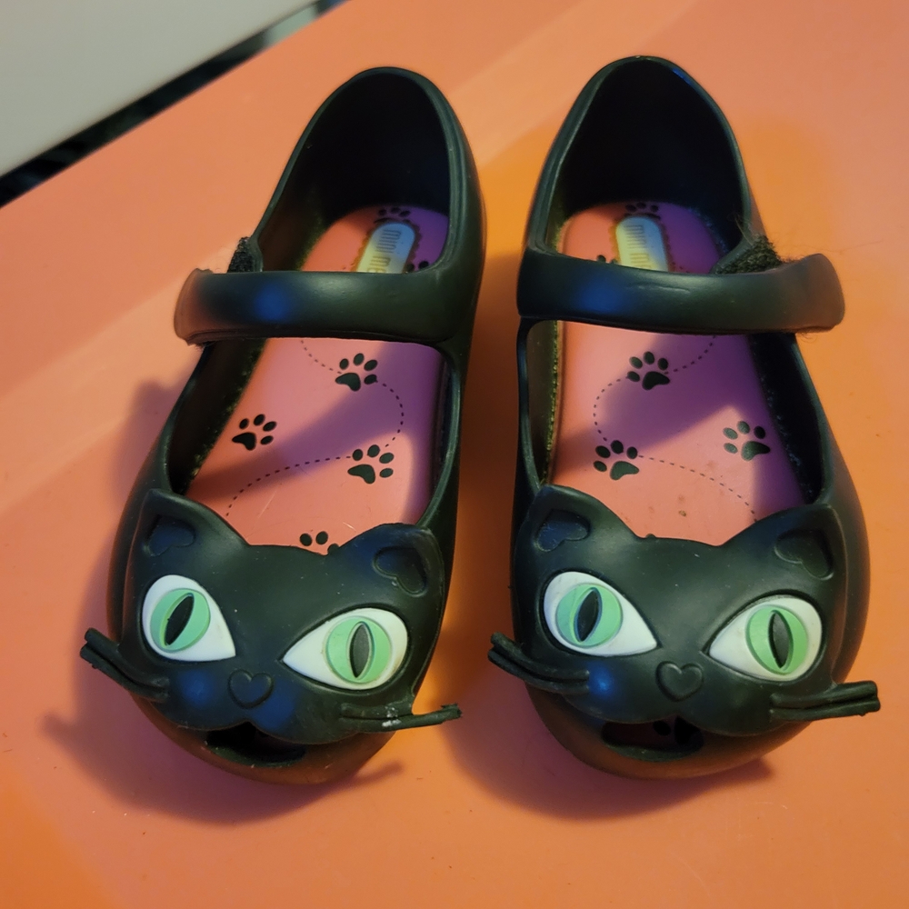 Mini Melissa Black Kitty Shoes
